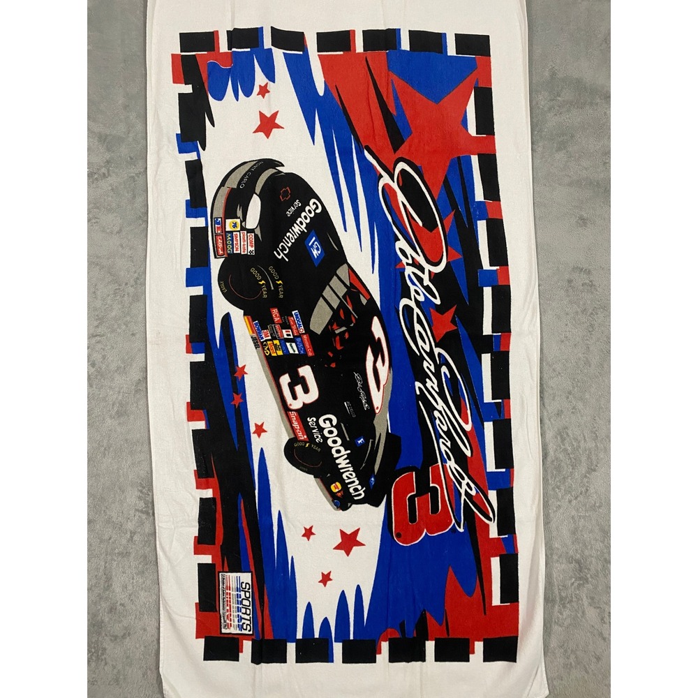 Vintage Dale Earnhardt #3 Beach Towel Goodwrench Racing NASCAR The Intimidator